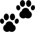 Two black pawprint icons